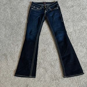 Flared bottom denim